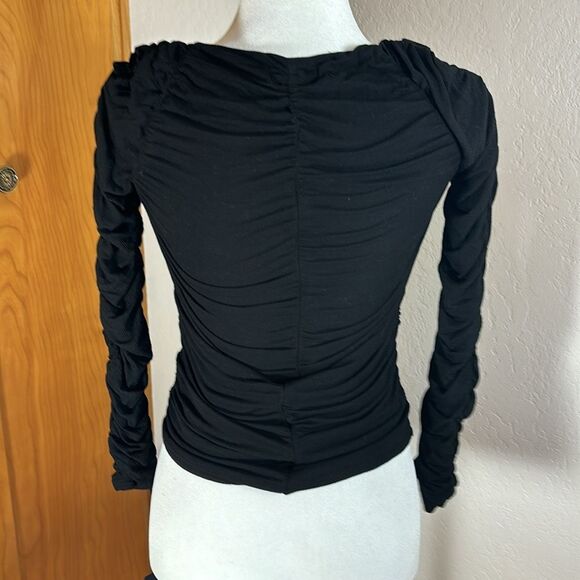REVOLVE - Michael Lauren Reginald Ruched Top Ribbed Long Sleeves - NWT - Picture 3 of 7